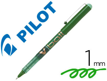 ROLLER PILOT VBALL 1.0 CRITURE 0.7MM ENCRE LIQUIDE NIVEAU VISIBLE POINTE CONIQUE 1MM CLIP MTAL COLORIS VERT