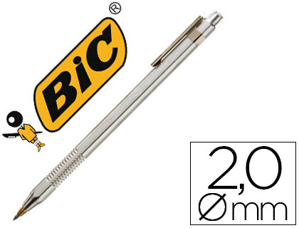 PORTE-MINE BIC CRITRIUM MINE 2MM GOMME TAILLE-MINE INCORPOR COLORIS ALUMINIUM