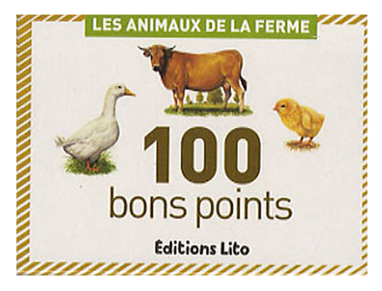 BON POINT DITIONS LITO ANIMAUX FERME TEXTE PDAGOGIQUE AU VERSO 61X82MM BOTE 100 UNITS