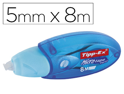 CORRECTEUR TIPP-EX MICRO TAPE TWIST DVIDOIR MINI RUBAN POLYESTER 5MMX8M CAPUCHON FORME ERGONOMIQUE