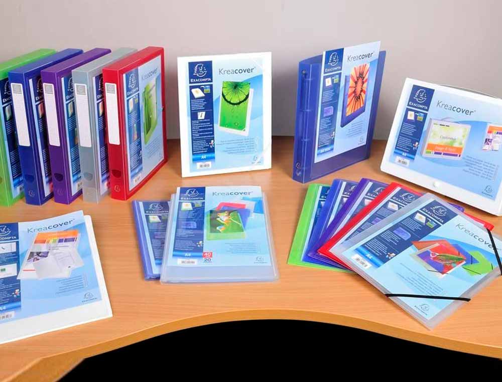 PROTEGE-DOCUMENTS EXACOMPTA KREACOVER CHROMALINE POLYPROPYLENE SEMI-RIGIDE A4 24X32CM 40 VUES CRISTAL