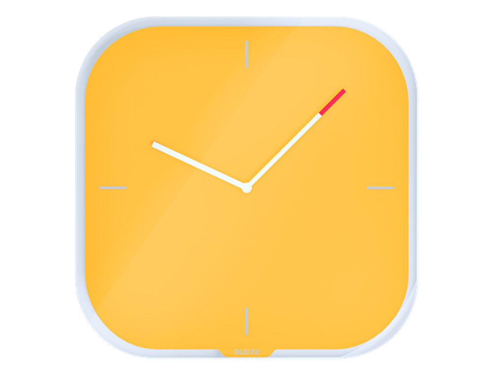 PENDULE LEITZ COSY HORLOGE MURAL ANALOGIQUE COLORIS      JAUNE