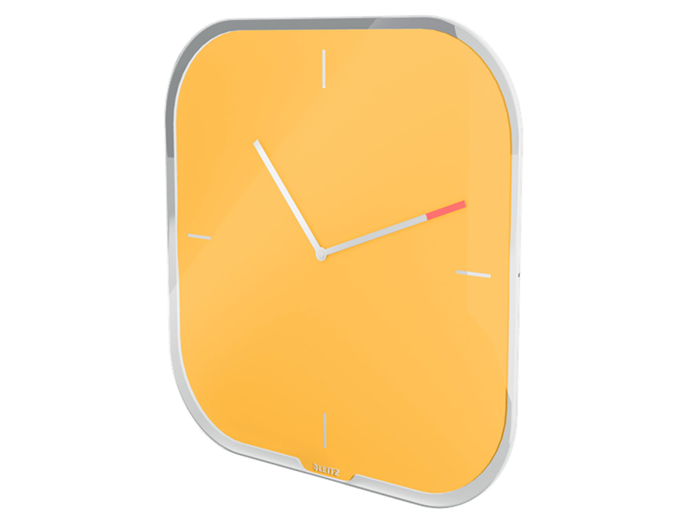 PENDULE LEITZ COSY HORLOGE MURAL ANALOGIQUE COLORIS      JAUNE