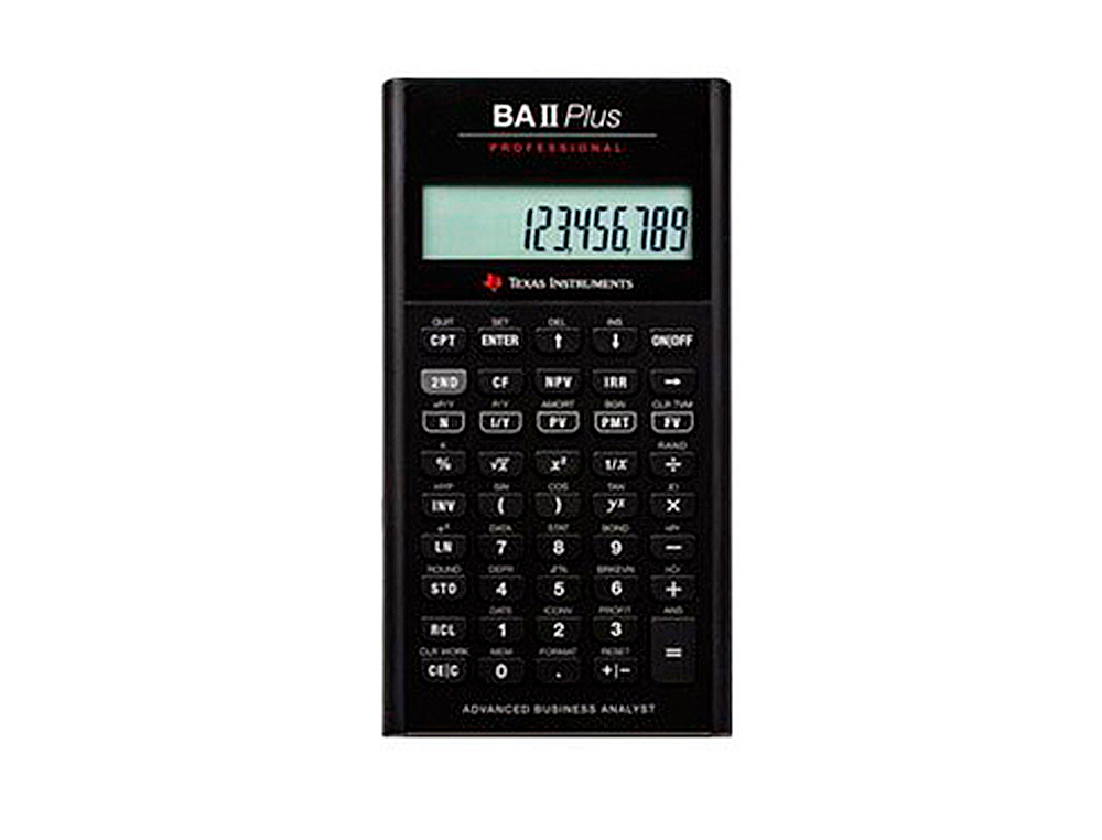 CALCULATRICE TEXAS INSTRUMENTS FINANCIRE BA II PLUS SCIENTIFIQUE PROFESSIONNEL VALEUR ARGENT TEMPS 156X81X15MM 151.8G