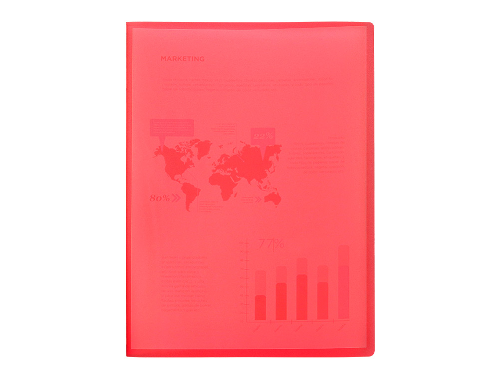 PROTEGE-DOCUMENTS LIDERPAPEL 40 POCHETTES PP DIN A3 COLORIS ROUGE TRANSLUCIDE