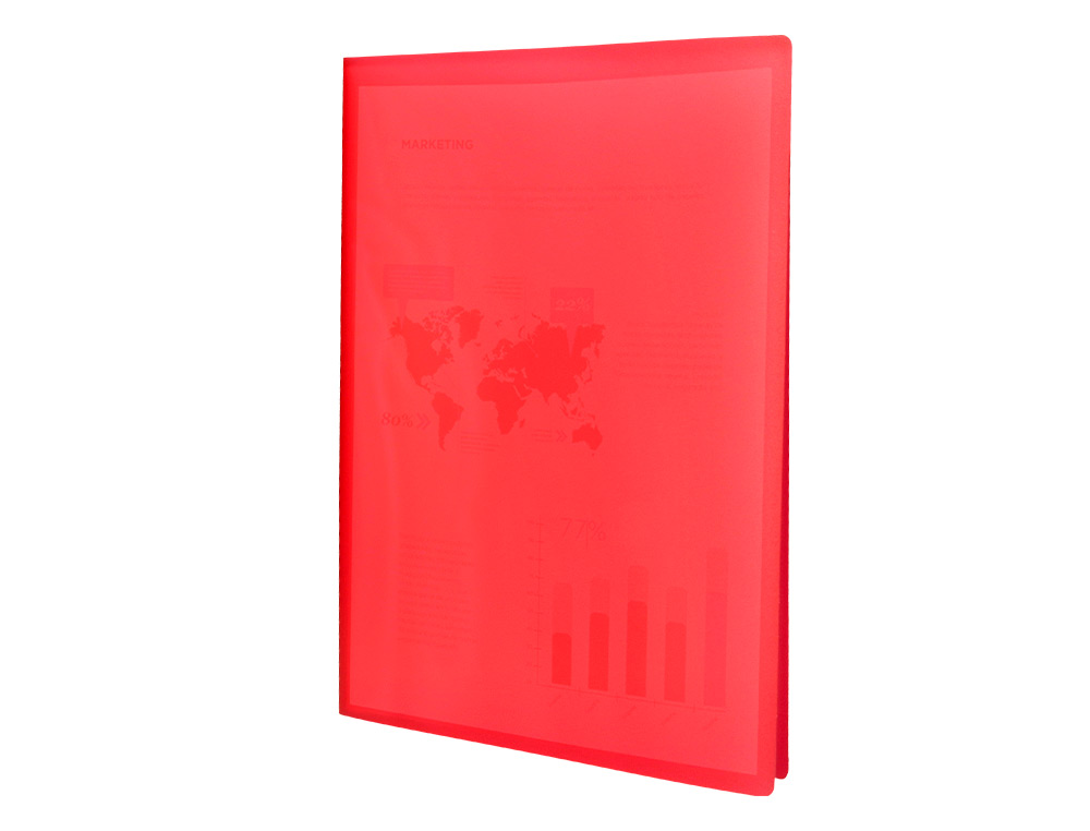 PROTEGE-DOCUMENTS LIDERPAPEL 40 POCHETTES PP DIN A3 COLORIS ROUGE TRANSLUCIDE