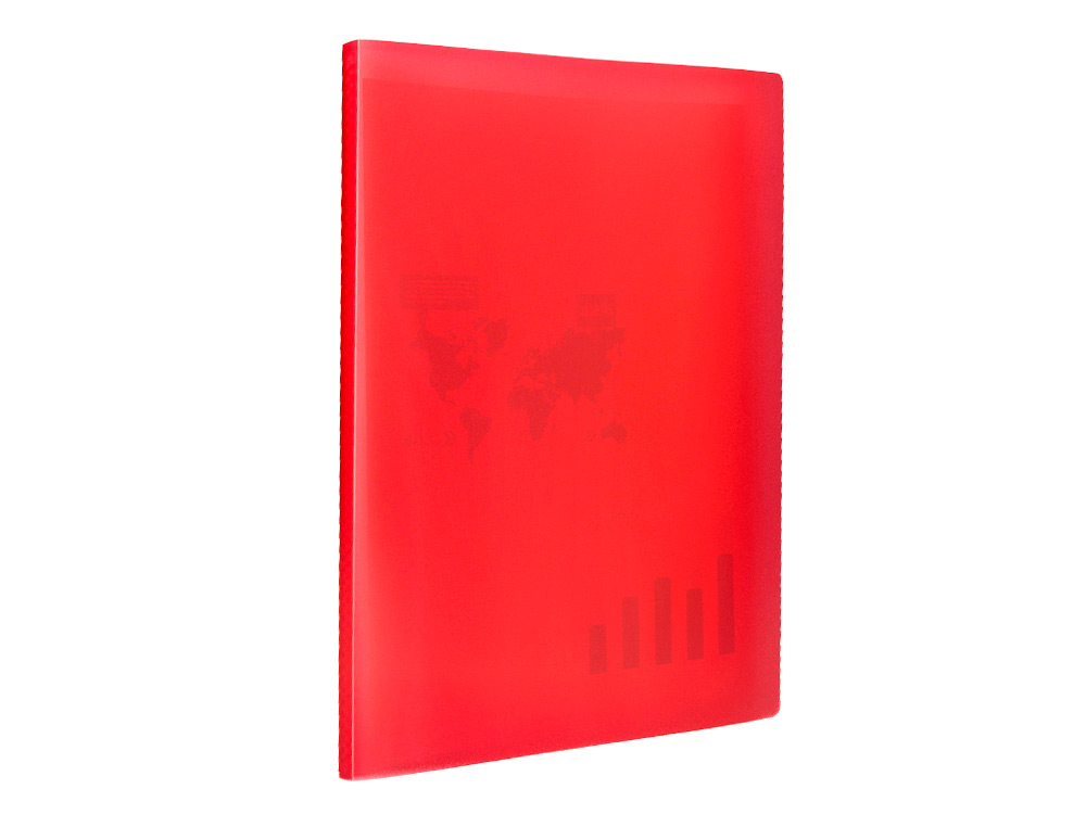 PROTEGE-DOCUMENTS LIDERPAPEL 40 POCHETTES PP DIN A3 COLORIS ROUGE TRANSLUCIDE