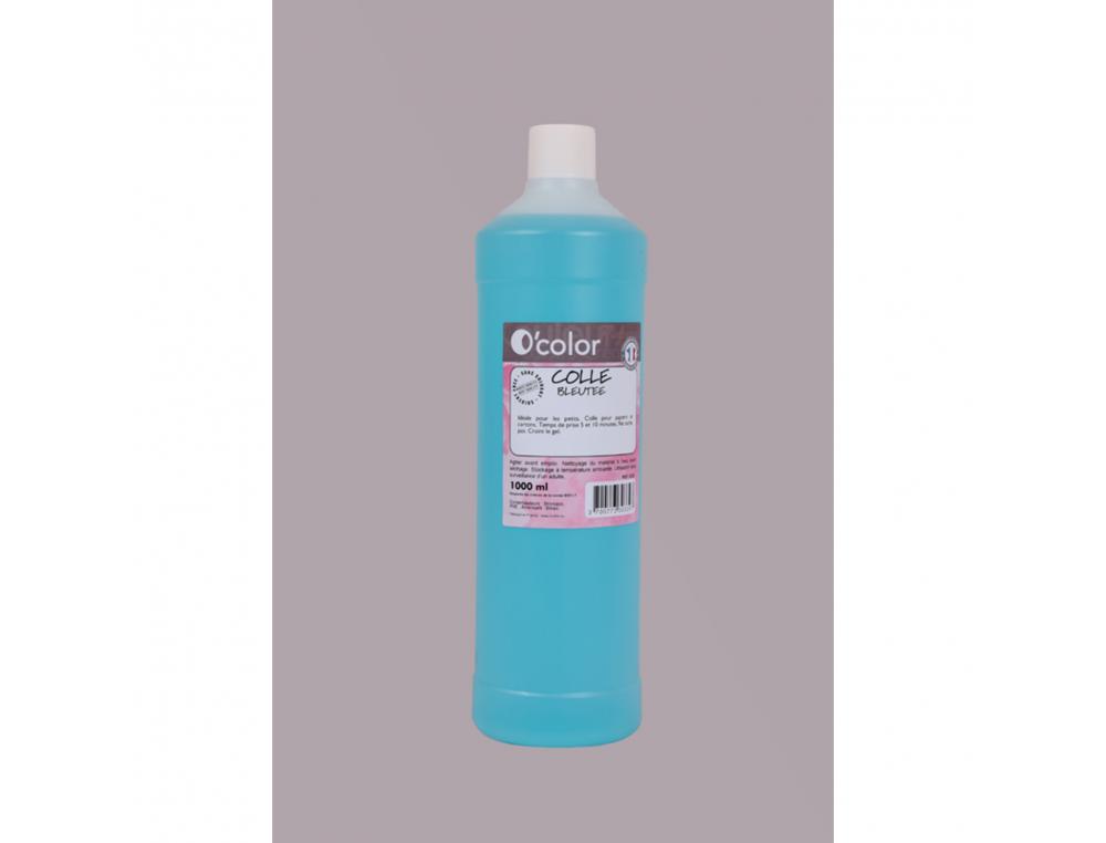 COLLE NATURELLE O COLOR INVISIBLE NORME EN 71 7       PAPIER CARTON COLORIS BLEU    FLACON 1L