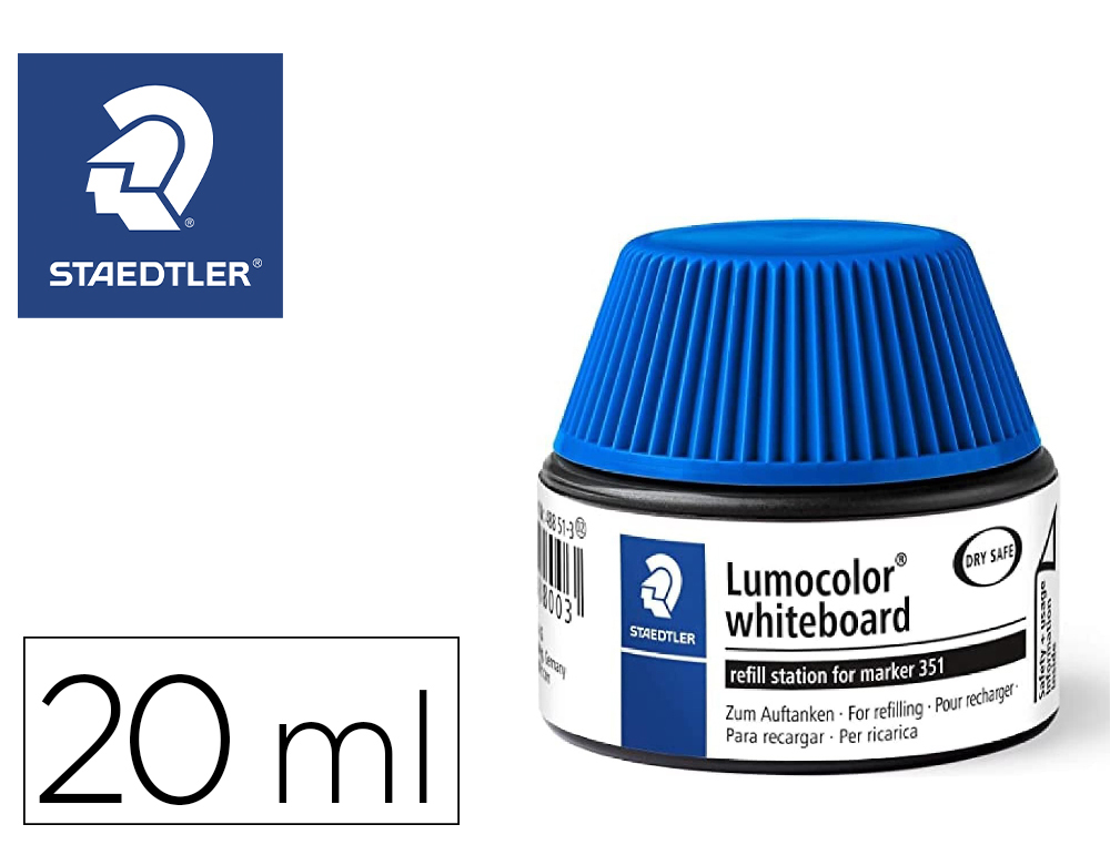 FLACON RECHARGE STAEDTLER LUMOCOLOR 351 DE 20ML COLORIS BLEU