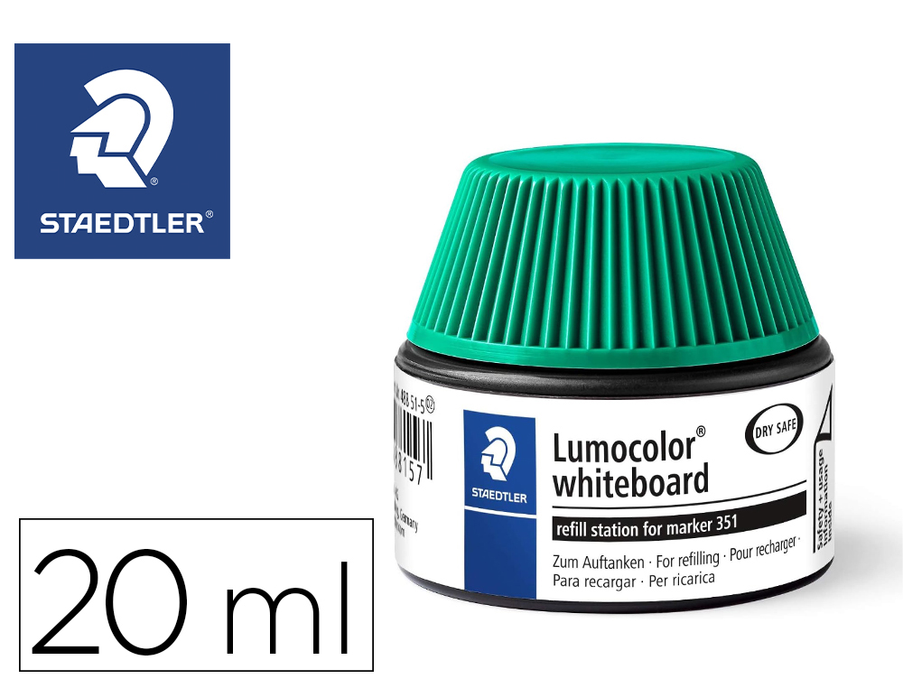 FLACON RECHARGE STAEDTLER LUMOCOLOR 351 DE 20ML COLORIS VERT