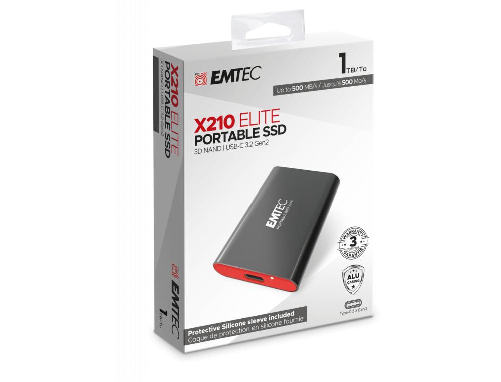 EMTEC SSD 3.2GEN2 X210 1TB DISQUE DUR EXTERNE EMTEC SSD 3.2GEN2 X210 1TB