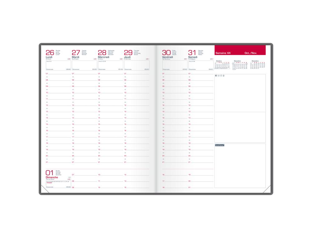AG.OXFORD OPHIO 21X27 NOIR AGENDA OXFORD OPHIO 21X27CM