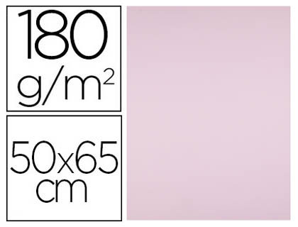 PAPIER CARTONNE LIDERPAPEL 50X65CM 180GR COLORIS ROSE    PAQUET 25 FEUILLES