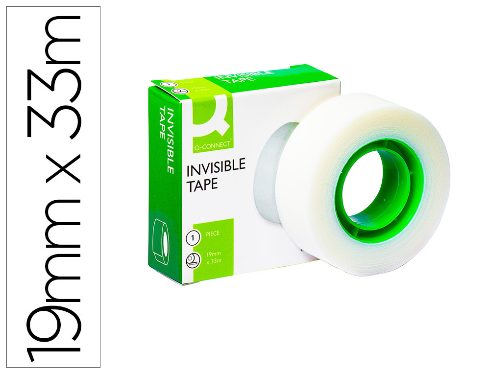 RUBAN ADHSIF Q-CONNECT INVISIBLE CONOMIQUE 19MMX33M BOTE INDIVIDUELLE